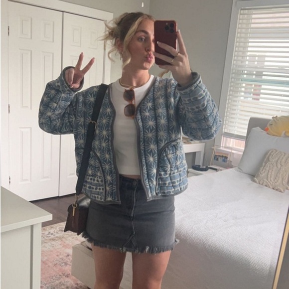 Free People Jackets & Blazers - FREE PEOPLE Kara Blue Quilted Jacket S